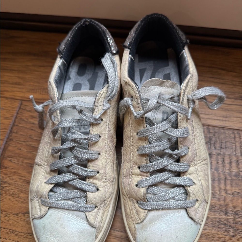 P448 Women's Athletic Shoes - Gray and Cream - Picture 3 of 6
